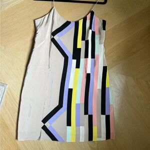 Tibi Geometric Silk Dress